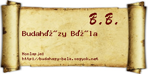 Budaházy Béla névjegykártya