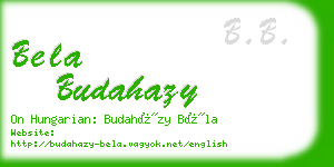 bela budahazy business card